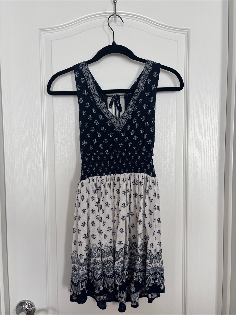 Aeropostale Black and Cream Printed Mini Dress